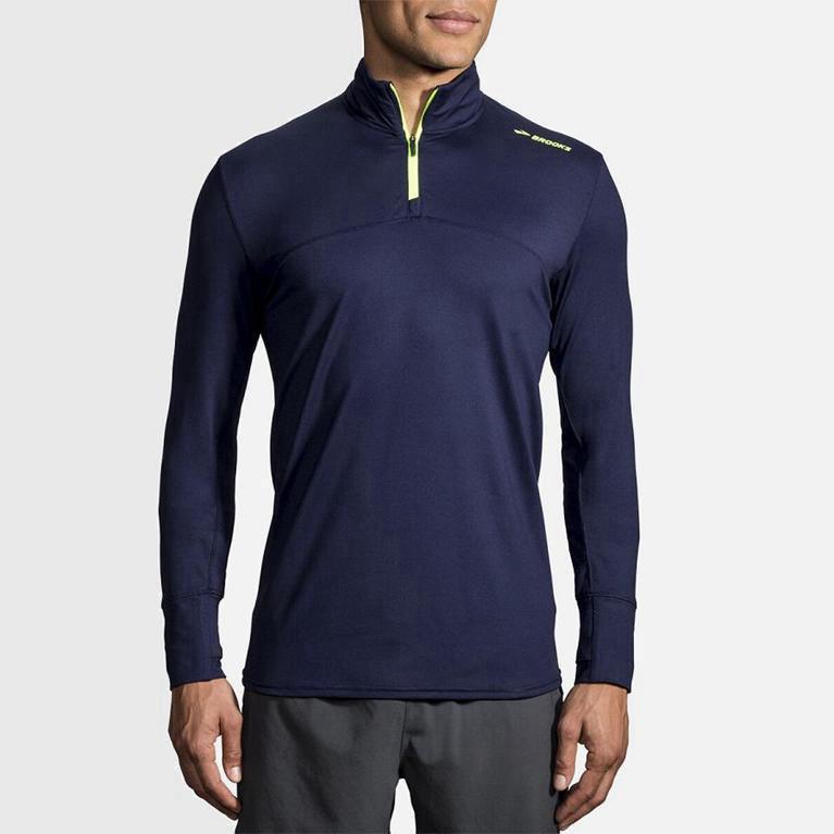 Brooks Dash Half Zip Løpejakker Herre Online - Blå - Norge (HRE921865)